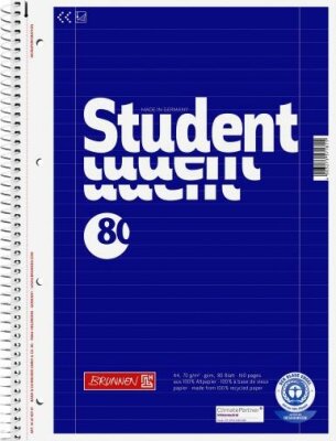 BRUNNEN Collegeblock A4 Lineatur 27 80 Blatt Recyclingpapier 106783701