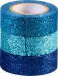 Glitter Tapes jede Rolle 3 m x 15 mm hellblau mittelblau...