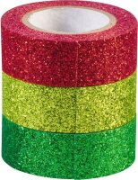 HEYDA 203584377 Glitter Tapes jede Rolle 3 m x 15 mm...