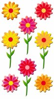 HEYDA 203780717 Stick-Ons-Mix Blumen 75 x 165 cm rot/gelb