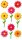 HEYDA 203780717 Stick-Ons-Mix Blumen 75 x 165 cm rot/gelb