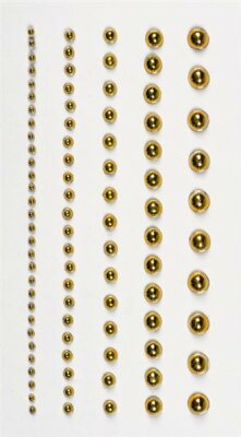 HEYDA 203782953 Perlen-Sticker 75 x 165 cm Ø ca. 2 - 6 mm Cabochon-Perlen goldfarben