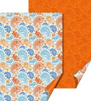 HEYDA 204772224 Motivkarton Paisley 50 x 70 cm rot/blau