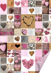 HEYDA 204772243 Motivkarton Naturherzen 50 x 70 cm rosé