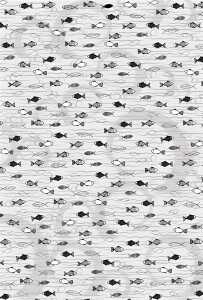 HEYDA 204772731 Motivkarton Fische A4 silberfarben/weiss