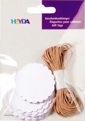 HEYDA 204870730 Geschenkanhänger-Set Packung 95 x 135 cm weiss