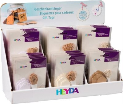 HEYDA 204870736 Display Geschenkanhänger-Sets Display ca. 36 x 14 x 28 cm