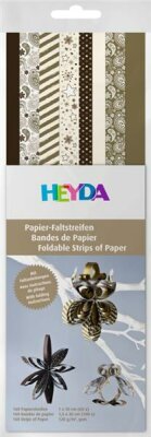 HEYDA 204875654 Faltstreifen-Set Christmas 1 x 30 cm 15 x 30 cm Papier goldfarben/creme/braun