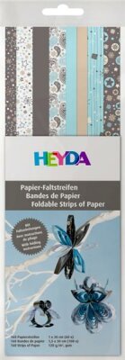 HEYDA 204875655 Faltstreifen-Set Christmas 1 x 30 cm 15 x 30 cm Papier silberfarben/blau