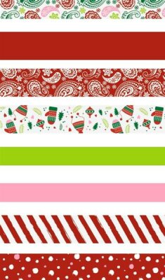 HEYDA 204875657 Faltstreifen-Set Christmas 1 x 30 cm 15 x 30 cm Papier rot/weiss