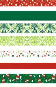 HEYDA Faltstreifen-Set Christmas 1 x 30 cm 15 x 30 cm Papier rot/grün