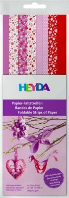 HEYDA 204875662 Faltstreifen-Set Spring 1 x 30 cm 15 x 30 cm Papier rot/rosa/violett