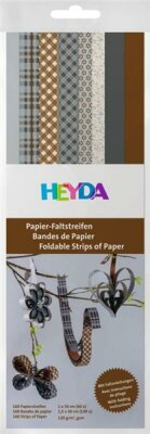 HEYDA 204875665 Faltstreifen-Set Spring 1 x 30 cm 15 x 30 cm Papier grau/braun/creme