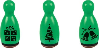 HEYDA 204888651 Stempel-Figuren Weihnachtsmotive Holz farbig lackiert