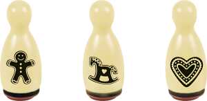 HEYDA 204888652 Stempel-Figuren „Lebkuchen“ Holz, farbig lackiert