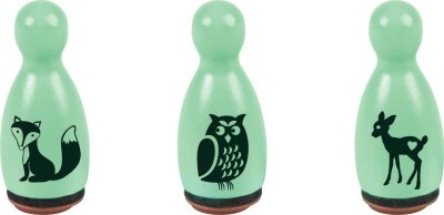 HEYDA 204888654 Stempel-Figuren Waldtiere Holz farbig lackiert