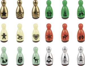 HEYDA 204888689 Stempel-Figuren Weihnachten Holz farbig lackiert