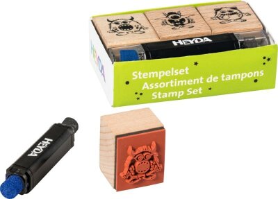 HEYDA 204888696 Stempel-Set Monster 8 x 45 x 25 cm Holz