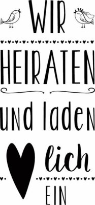 HEYDA 211800014 Stempel Hochzeit Wir heiraten Holz matt lackiert