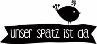 HEYDA 211800203 Stempel Geburt Unser Spatz ist da Holz...