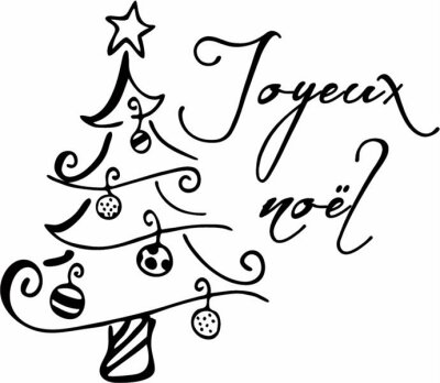 HEYDA 211801414 Stempel Weihnachten Joyeux noël Holz matt lackiert