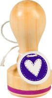 HEYDA 211803041 Stempel Herz Stitches Holz matt lackiert