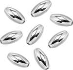 Silberwachsperlen Premium 8 x 4 mm Kunststoff silberfarben