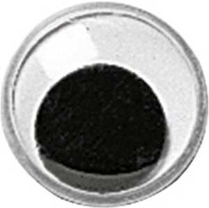 Wackelaugen Ø 14 mm Kunststoff weiss mit schwarzer Pupille