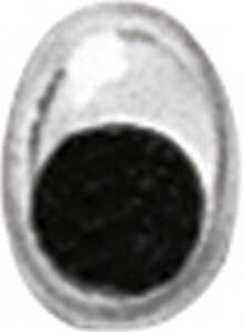 Wackelaugen oval 7 x 5 mm Kunststoff weiss mit schwarzer Pupille