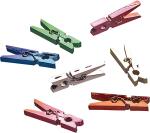 Miniklammer 25 x 8 mm Kunststoff metallic farbig sortiert...