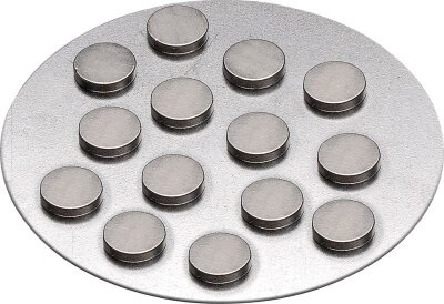 KNORR PRANDELL 213700104 Scheibenmagnet extra stark Stärke: 2 mm Ø 10 mm silberfarben