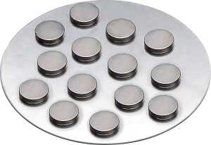 Scheibenmagnet extra stark Stärke: 2 mm Ø 10 mm silberfarben