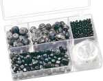 Sortimentsbox Glasperlen klein 115 x 75 x 25 cm Glas schwarz