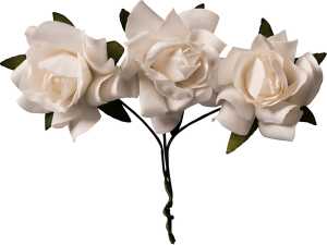 KNORR PRANDELL Blüte am Draht-Stiel Papierrose Ø 25 cm Papier weiss