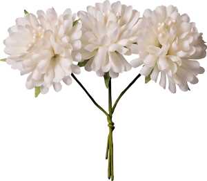KNORR PRANDELL Blüte am Draht-Stiel Dahlie Ø 4 cm Kunststoff weiss