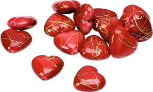 KNORR PRANDELL 218022021 Dekostreu Herzen 15 cm Kunststoff rot