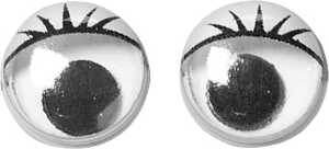 Wackelaugen mit Klebepunkt Ø 10 mm Kunststoff weiss schwarzer Pupille