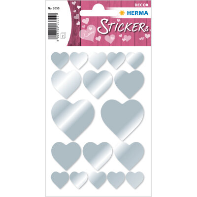 Herma DECOR Sticker HERZEN SILBER