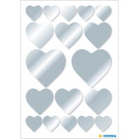 Herma Sticker DECOR Love Herzen silber 2 Bl