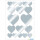 Herma Sticker DECOR Love Herzen silber 2 Bl