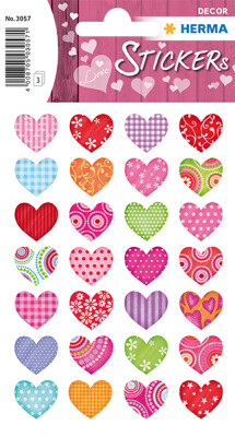 Herma Sticker DECOR Love Bunte Herzen 3 Bl