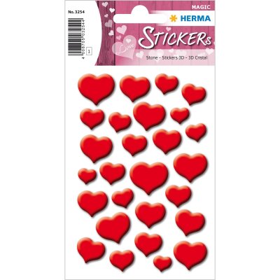 Herma MAGIC Sticker ROTE HERZEN, STONE