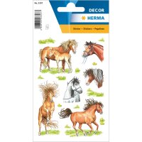 Herma Sticker DECOR Tiere Gezeichnete Pferde 3 Bl