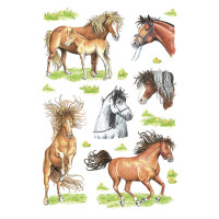 Herma Sticker DECOR Tiere Gezeichnete Pferde 3 Bl