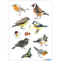 Herma Sticker DECOR Tiere Aquarell Vögel 3 Bl