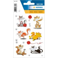 Herma DECOR Sticker LUSTIGE KATZEN, BEGLIMMERT