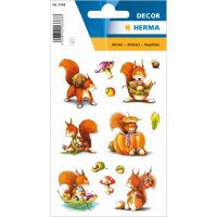 Herma Sticker DECOR Tiere Eichhörnchen 3 Bl