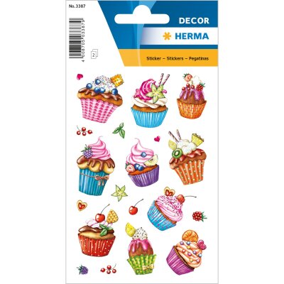 Herma Sticker DECOR Cupcakes beglimmert 2 Bl