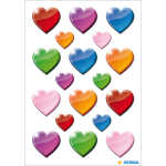 Herma Sticker DECOR Love Bunte Herzen 3 Bl 4008705034036