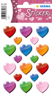 Herma Sticker DECOR Love Bunte Herzen 3 Bl